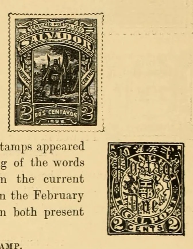 An illustration from The London philatelist, 1892, leaf 128