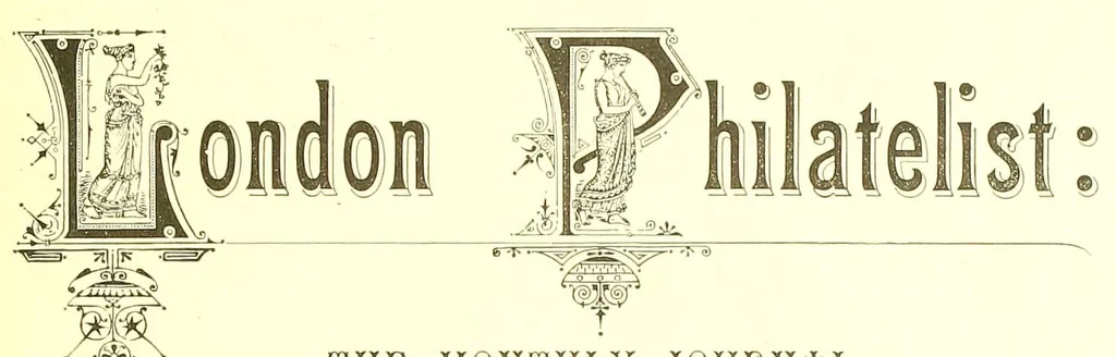 An illustration from The London philatelist, 1892, leaf 7
