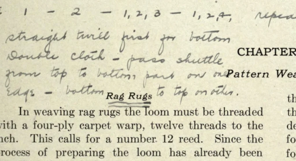 An illustration from Foot-power loom weaving, 1918, leaf 49