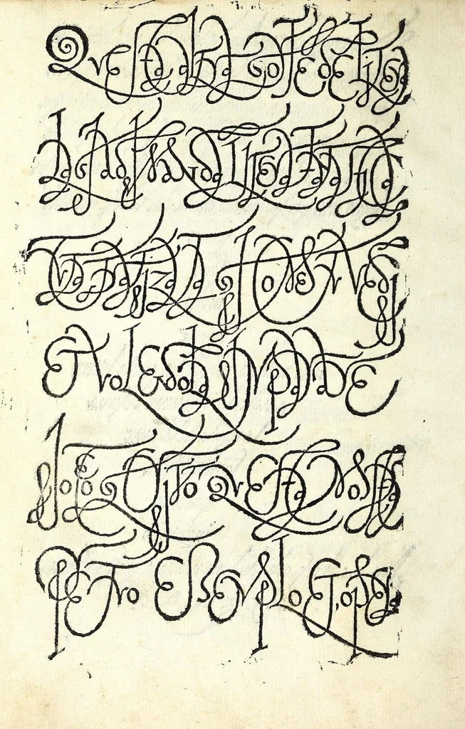 An illustration from Lo presente libro insegna la vera arte delo excelle[n]te scriuere de diuerse varie sorti de litere : lequali se fano p[e]r geometrica ragione & con la presente opera ognuno le potra imparare impochi giorni p[er] lo amaistramento, ragione, & essempli, come qui seguente vederai, 1539, leaf 20