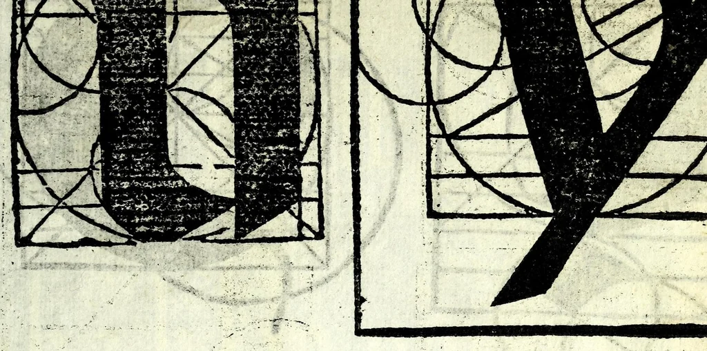 An illustration from Lo presente libro insegna la vera arte delo excelle[n]te scriuere de diuerse varie sorti de litere : lequali se fano p[e]r geometrica ragione & con la presente opera ognuno le potra imparare impochi giorni p[er] lo amaistramento, ragione, & essempli, come qui seguente vederai, 1539, leaf 43