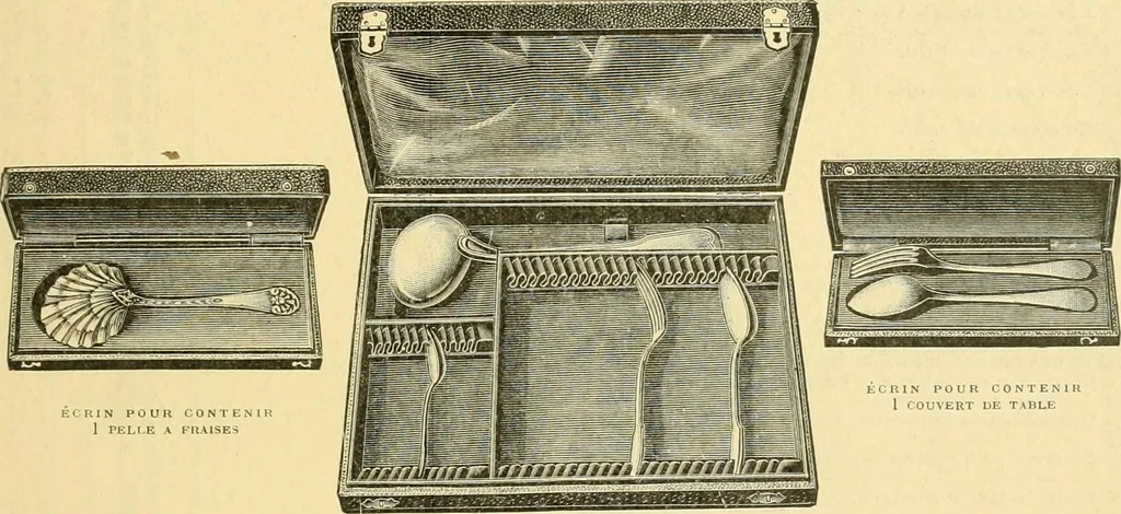 An illustration from L'orfevrerie d'Ercuis ... fonderies, laminoirs et ateliers d'orfevrerie, d'argenture et dorure a Ercuis (Oise)., 1911, leaf 112