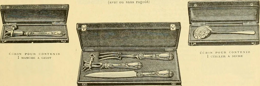 An illustration from L'orfevrerie d'Ercuis ... fonderies, laminoirs et ateliers d'orfevrerie, d'argenture et dorure a Ercuis (Oise)., 1911, leaf 112