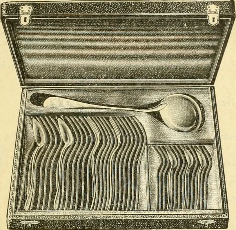 An illustration from L'orfevrerie d'Ercuis ... fonderies, laminoirs et ateliers d'orfevrerie, d'argenture et dorure a Ercuis (Oise)., 1911, leaf 114