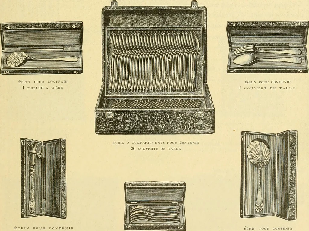An illustration from L'orfevrerie d'Ercuis ... fonderies, laminoirs et ateliers d'orfevrerie, d'argenture et dorure a Ercuis (Oise)., 1911, leaf 114