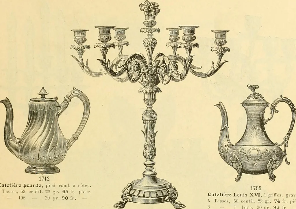An illustration from L'orfevrerie d'Ercuis ... fonderies, laminoirs et ateliers d'orfevrerie, d'argenture et dorure a Ercuis (Oise)., 1911, leaf 134