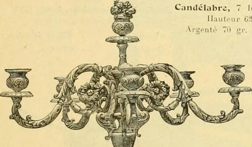 An illustration from L'orfevrerie d'Ercuis ... fonderies, laminoirs et ateliers d'orfevrerie, d'argenture et dorure a Ercuis (Oise)., 1911, leaf 134