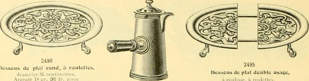 An illustration from L'orfevrerie d'Ercuis ... fonderies, laminoirs et ateliers d'orfevrerie, d'argenture et dorure a Ercuis (Oise)., 1911, leaf 143