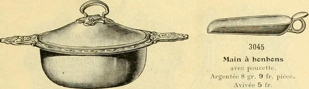 An illustration from L'orfevrerie d'Ercuis ... fonderies, laminoirs et ateliers d'orfevrerie, d'argenture et dorure a Ercuis (Oise)., 1911, leaf 150
