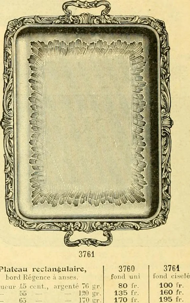 An illustration from L'orfevrerie d'Ercuis ... fonderies, laminoirs et ateliers d'orfevrerie, d'argenture et dorure a Ercuis (Oise)., 1911, leaf 165