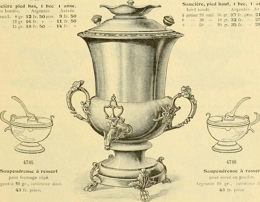 An illustration from L'orfevrerie d'Ercuis ... fonderies, laminoirs et ateliers d'orfevrerie, d'argenture et dorure a Ercuis (Oise)., 1911, leaf 180