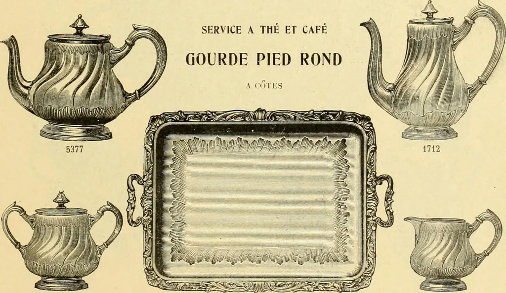 An illustration from L'orfevrerie d'Ercuis ... fonderies, laminoirs et ateliers d'orfevrerie, d'argenture et dorure a Ercuis (Oise)., 1911, leaf 186