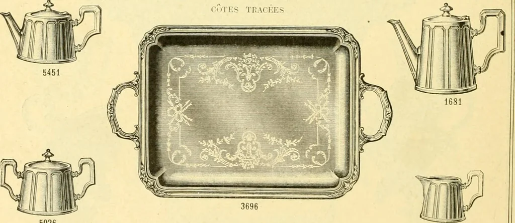 An illustration from L'orfevrerie d'Ercuis ... fonderies, laminoirs et ateliers d'orfevrerie, d'argenture et dorure a Ercuis (Oise)., 1911, leaf 189