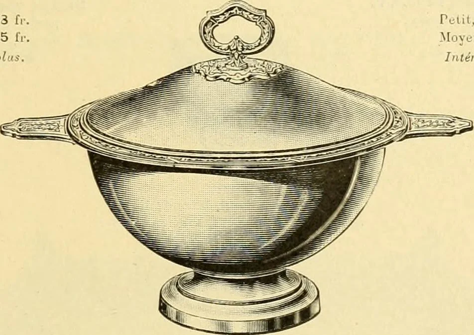 An illustration from L'orfevrerie d'Ercuis ... fonderies, laminoirs et ateliers d'orfevrerie, d'argenture et dorure a Ercuis (Oise)., 1911, leaf 194