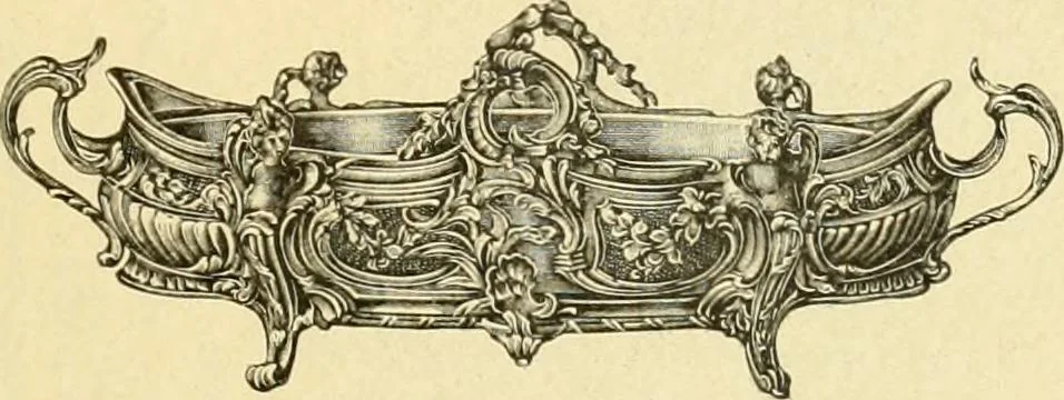 An illustration from L'orfevrerie d'Ercuis ... fonderies, laminoirs et ateliers d'orfevrerie, d'argenture et dorure a Ercuis (Oise)., 1911, leaf 196