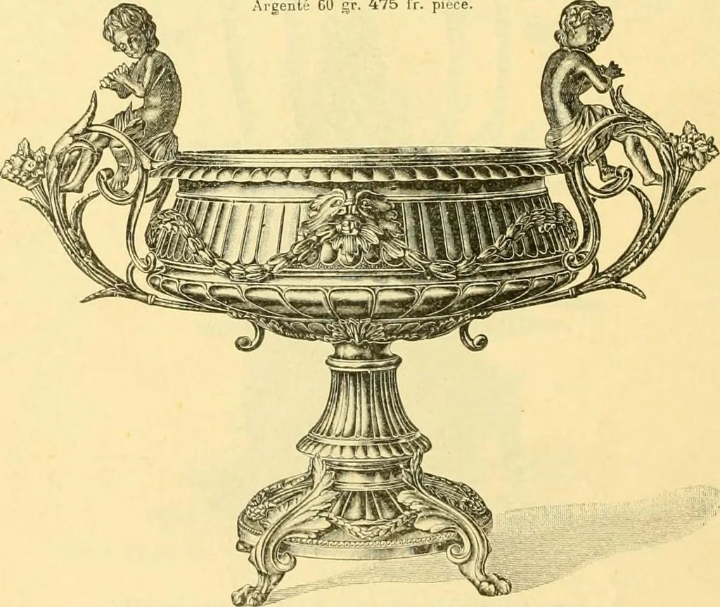 An illustration from L'orfevrerie d'Ercuis ... fonderies, laminoirs et ateliers d'orfevrerie, d'argenture et dorure a Ercuis (Oise)., 1911, leaf 201