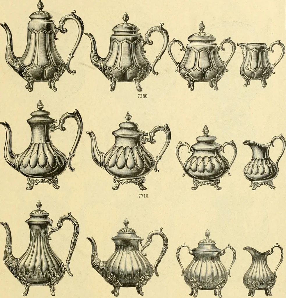 An illustration from L'orfevrerie d'Ercuis ... fonderies, laminoirs et ateliers d'orfevrerie, d'argenture et dorure a Ercuis (Oise)., 1911, leaf 216
