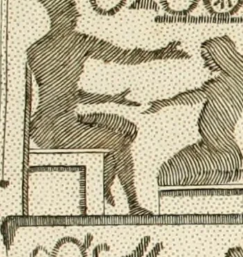 An illustration from De l'origine des loix, des arts, et des sciences, et de leurs progrès chez les anciens peuples, 1758, leaf 244