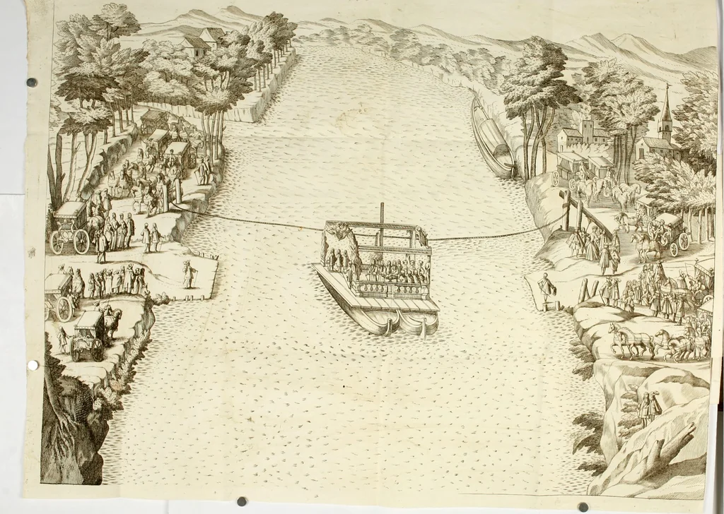 An illustration from L'orologio del piacere : che mostra l'ore del dilettevole soggiorno havto dall'altezza serenissima d. Ernesto Avgvsto, vescovo d'Osnabrvc, duca di Bransuich, Luneburgo, &c. nel luoco di Piazzola di s.e. il signor Marco Contarini, procurator di S. Marco, consacrato all' a.s. dalla medemma eccellenza, 1685, leaf 14