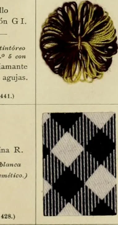 An illustration from Los colores de anilina de la Badische Anilin- & Soda-Fabrik, Ludwigshafen s/Rhin y su aplicación sobre lana, algodón, seda y otras fibras textiles, 1902, leaf 512