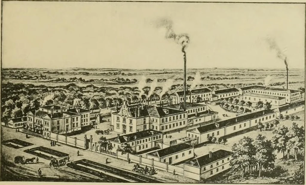 An illustration from Los colores de anilina de la Badische Anilin- & Soda-Fabrik, Ludwigshafen s/Rhin y su aplicación sobre lana, algodón, seda y otras fibras textiles, 1902, leaf 8