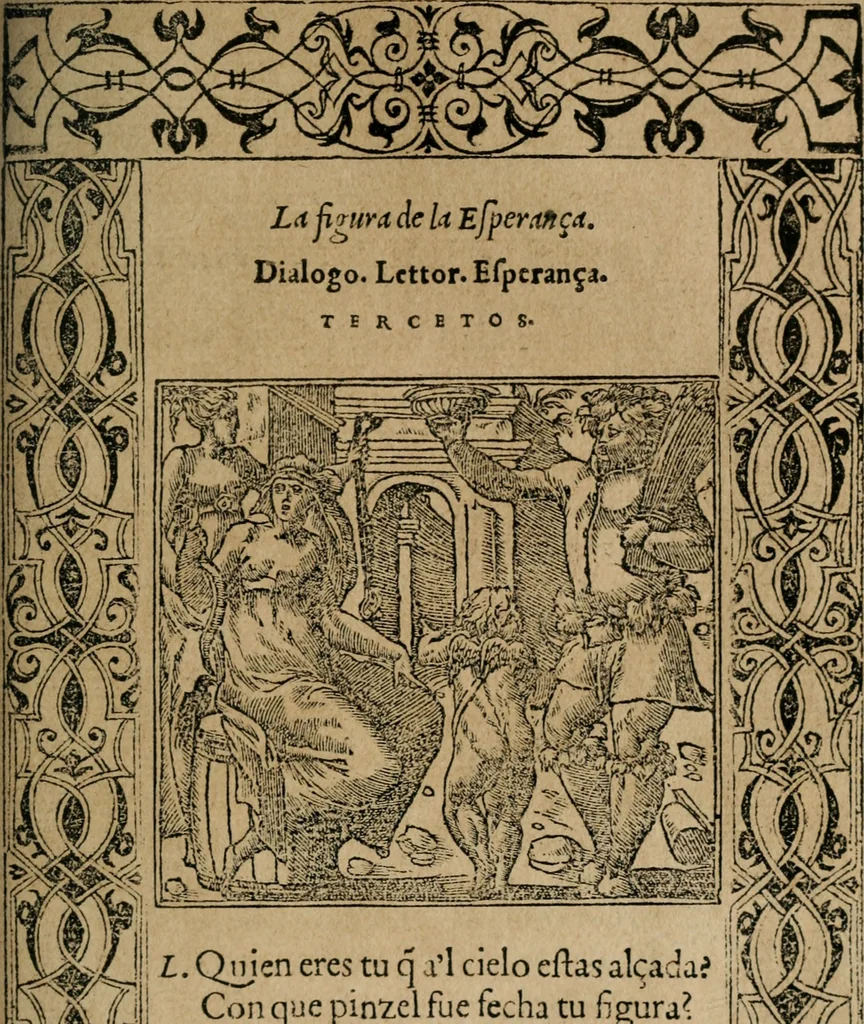 An illustration from Los emblemas de Alciato : traducidos en rhimas españolas ..., 1549, leaf 108
