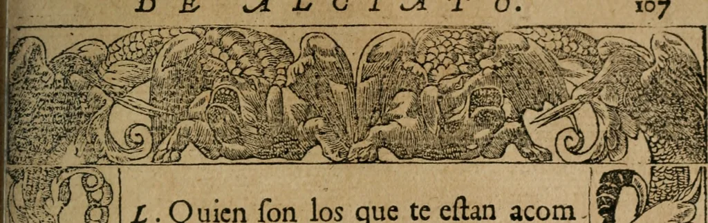 An illustration from Los emblemas de Alciato : traducidos en rhimas españolas ..., 1549, leaf 110