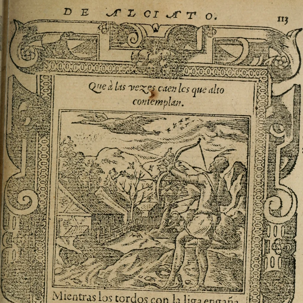 An illustration from Los emblemas de Alciato : traducidos en rhimas españolas ..., 1549, leaf 116