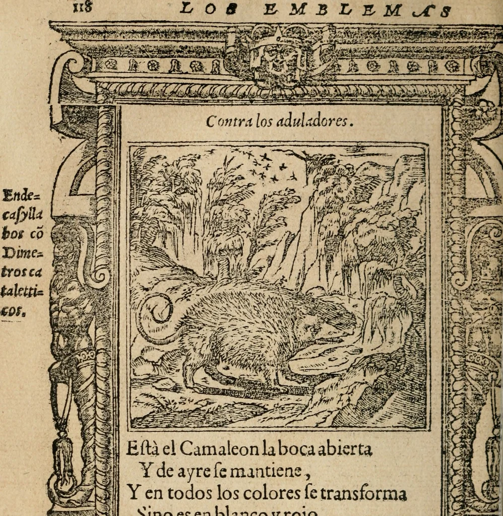 An illustration from Los emblemas de Alciato : traducidos en rhimas españolas ..., 1549, leaf 121