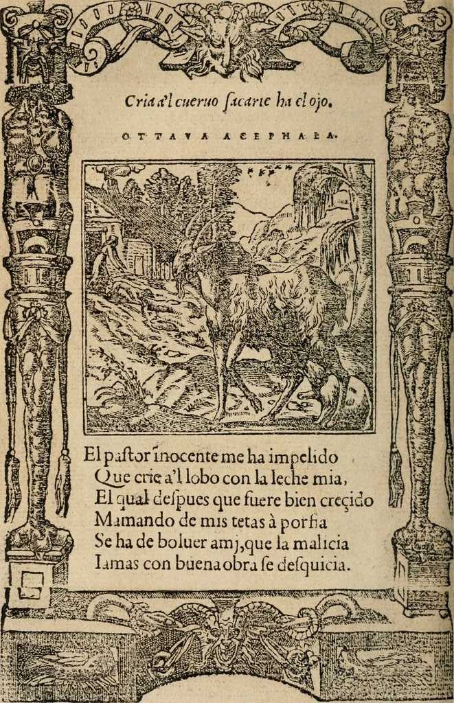 An illustration from Los emblemas de Alciato : traducidos en rhimas españolas ..., 1549, leaf 125