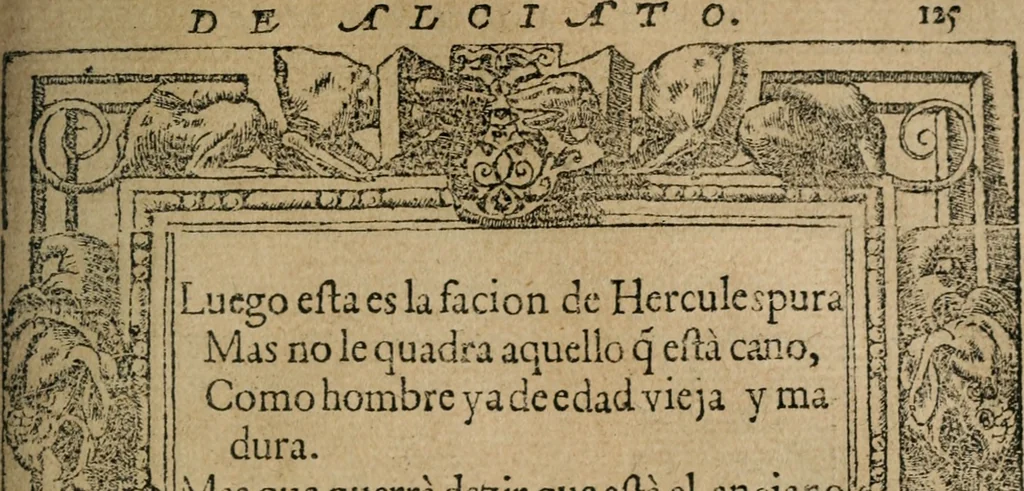 An illustration from Los emblemas de Alciato : traducidos en rhimas españolas ..., 1549, leaf 128