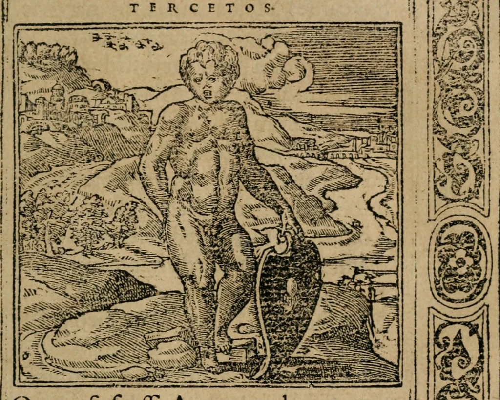An illustration from Los emblemas de Alciato : traducidos en rhimas españolas ..., 1549, leaf 132