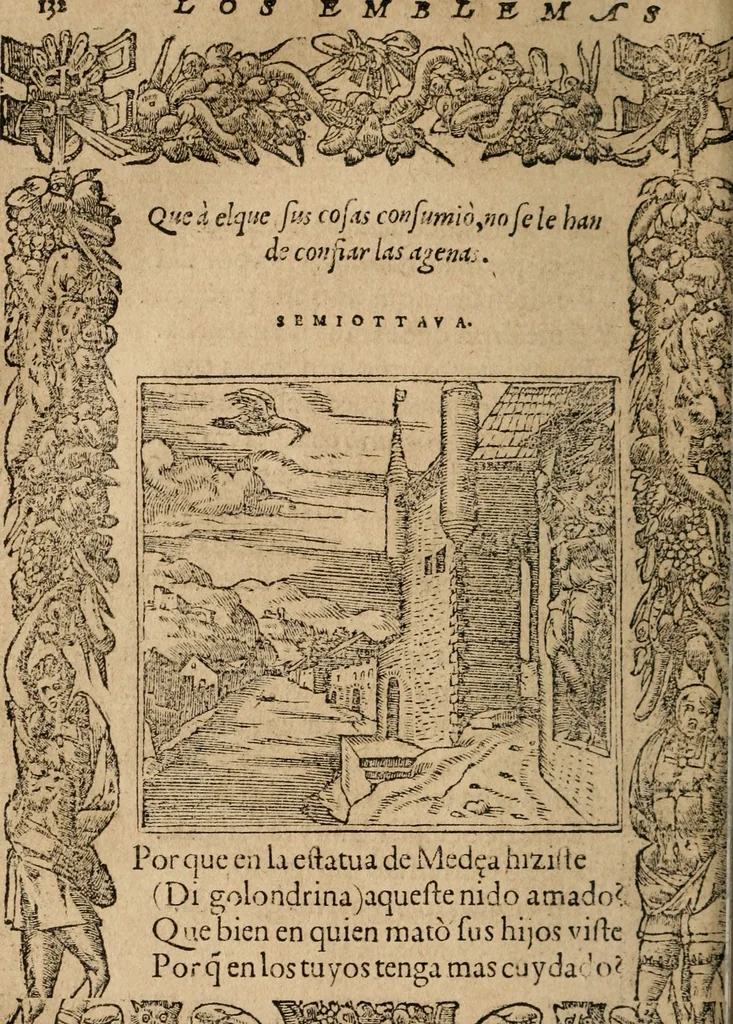 An illustration from Los emblemas de Alciato : traducidos en rhimas españolas ..., 1549, leaf 135