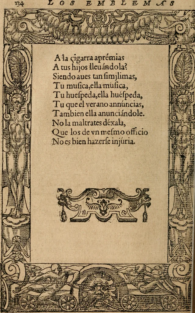 An illustration from Los emblemas de Alciato : traducidos en rhimas españolas ..., 1549, leaf 137