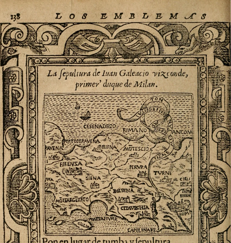 An illustration from Los emblemas de Alciato : traducidos en rhimas españolas ..., 1549, leaf 141