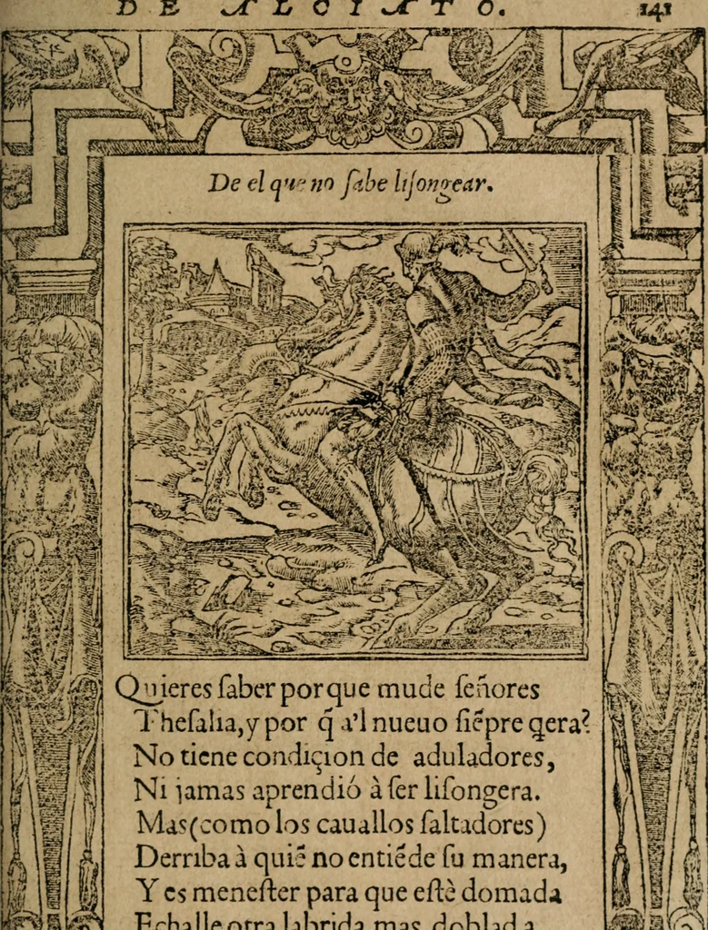 An illustration from Los emblemas de Alciato : traducidos en rhimas españolas ..., 1549, leaf 144