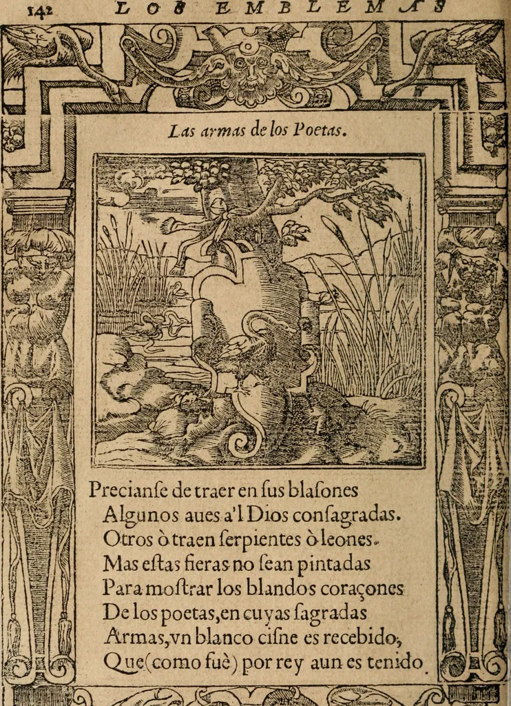 An illustration from Los emblemas de Alciato : traducidos en rhimas españolas ..., 1549, leaf 145