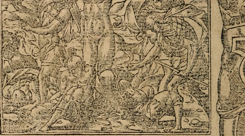 An illustration from Los emblemas de Alciato : traducidos en rhimas españolas ..., 1549, leaf 147