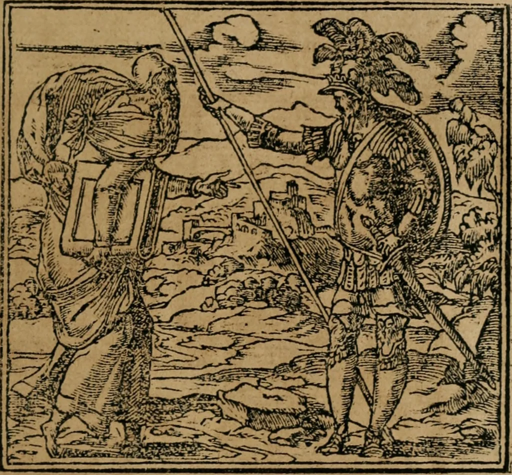 An illustration from Los emblemas de Alciato : traducidos en rhimas españolas ..., 1549, leaf 148