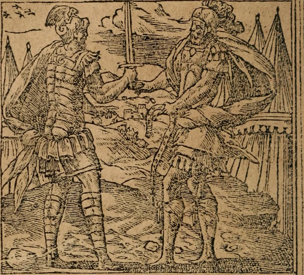 An illustration from Los emblemas de Alciato : traducidos en rhimas españolas ..., 1549, leaf 151