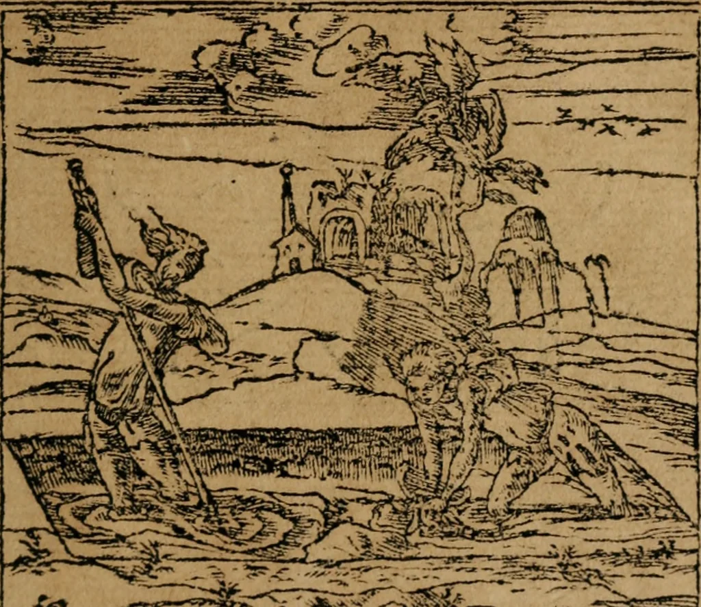 An illustration from Los emblemas de Alciato : traducidos en rhimas españolas ..., 1549, leaf 154