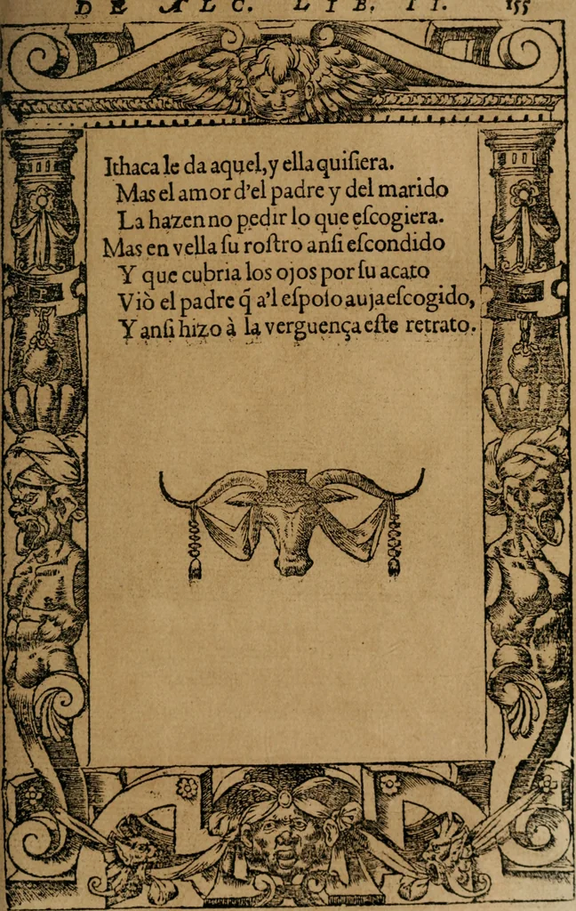 An illustration from Los emblemas de Alciato : traducidos en rhimas españolas ..., 1549, leaf 158