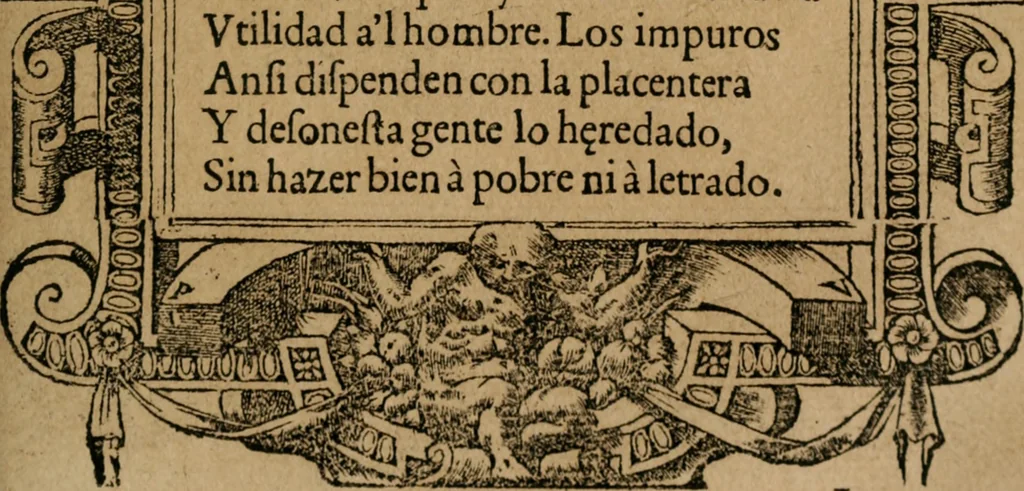 An illustration from Los emblemas de Alciato : traducidos en rhimas españolas ..., 1549, leaf 166