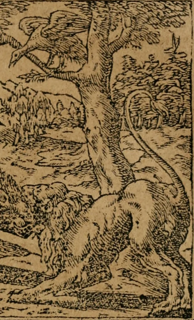 An illustration from Los emblemas de Alciato : traducidos en rhimas españolas ..., 1549, leaf 168