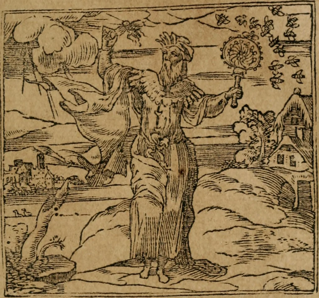 An illustration from Los emblemas de Alciato : traducidos en rhimas españolas ..., 1549, leaf 186