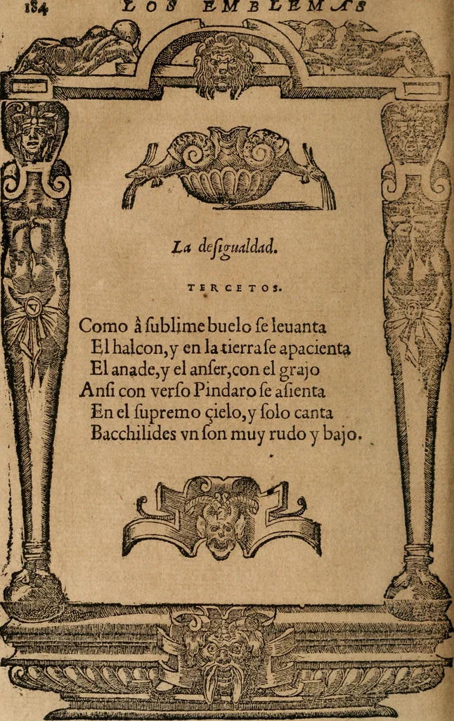 An illustration from Los emblemas de Alciato : traducidos en rhimas españolas ..., 1549, leaf 187