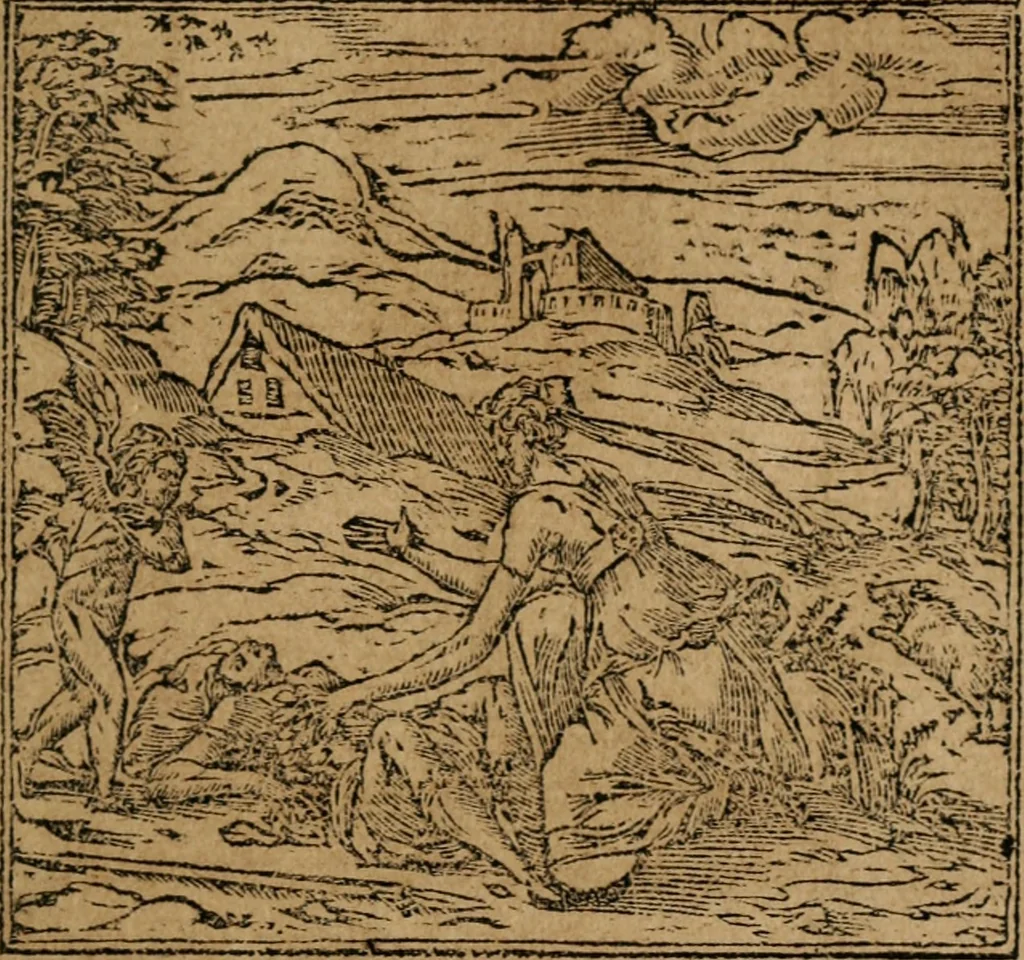 An illustration from Los emblemas de Alciato : traducidos en rhimas españolas ..., 1549, leaf 188