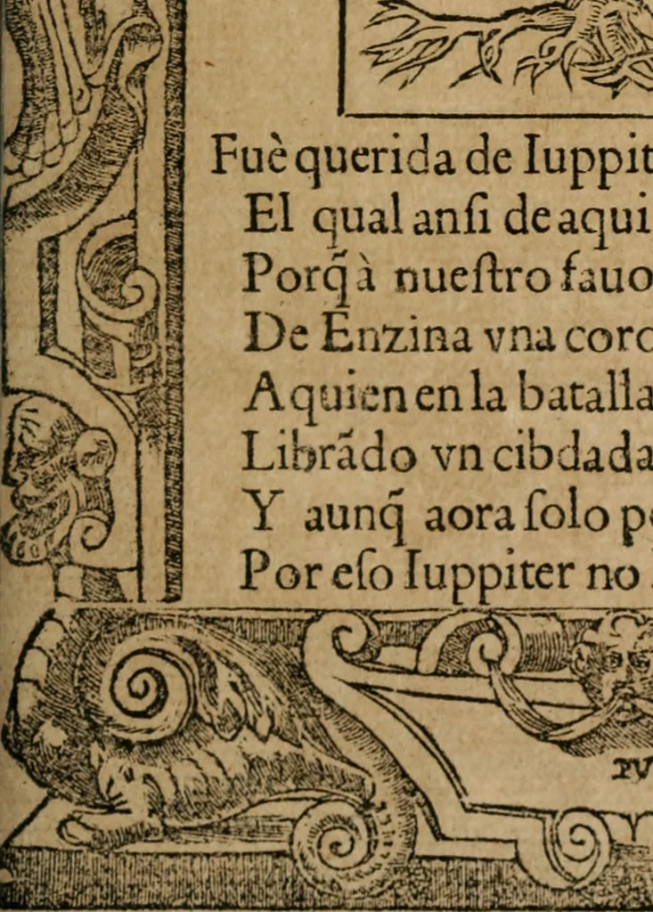 An illustration from Los emblemas de Alciato : traducidos en rhimas españolas ..., 1549, leaf 190