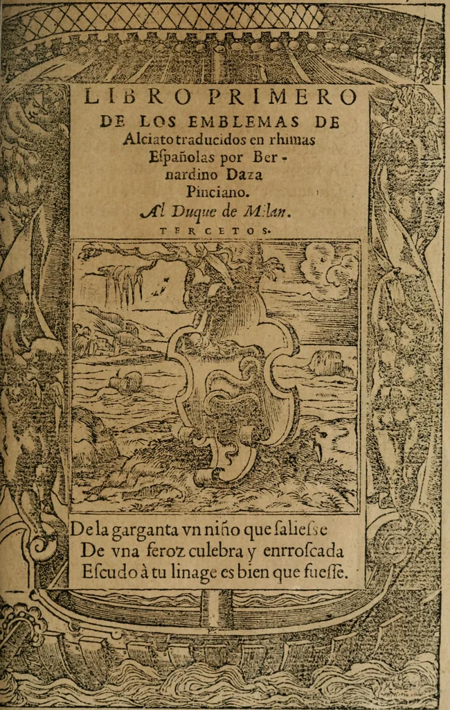 An illustration from Los emblemas de Alciato : traducidos en rhimas españolas ..., 1549, leaf 20