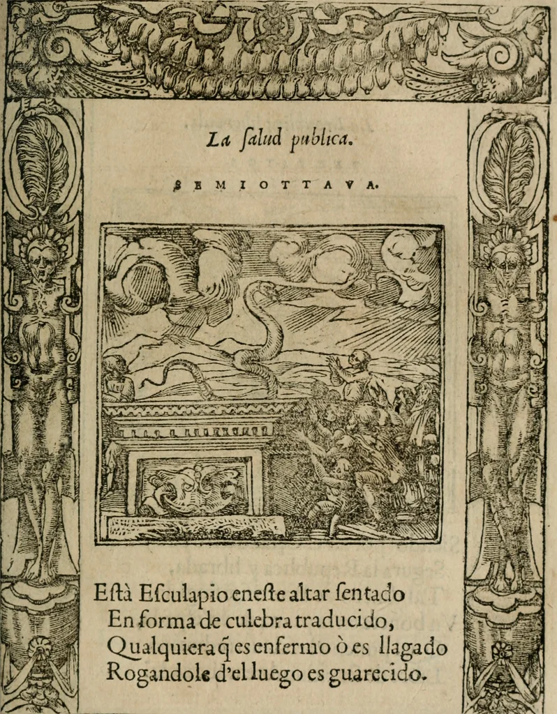 An illustration from Los emblemas de Alciato : traducidos en rhimas españolas ..., 1549, leaf 204